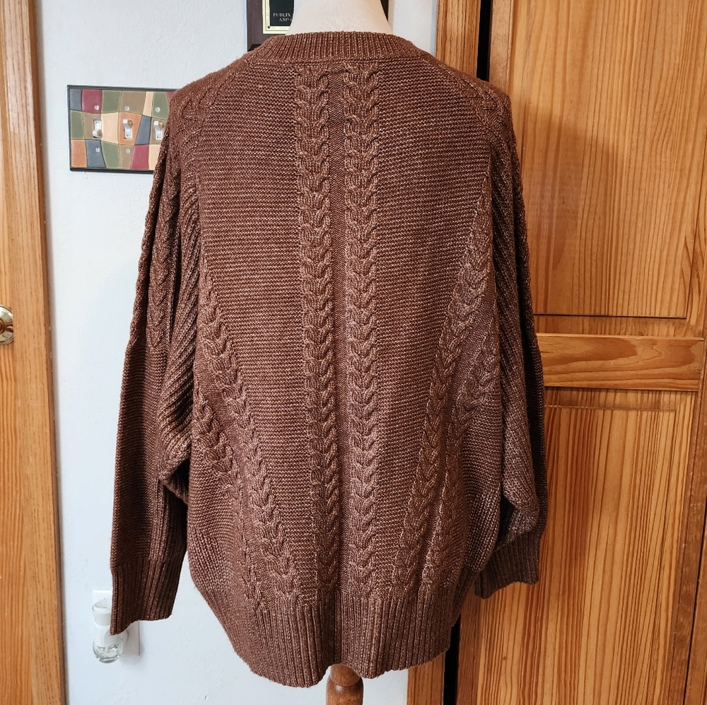 NWOT Design History Super Soft Brown Cable Knit Sweater Size XXL - Picture 3 of 4